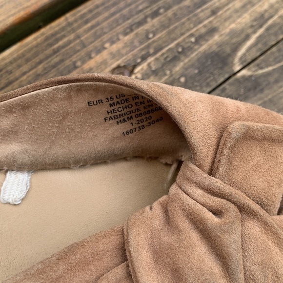 H&M Tan Espadrille Slip-On Shoes genuine suede - Picture 6 of 6